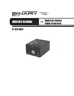 Binary B-220-DAC Owner'S Manual предпросмотр