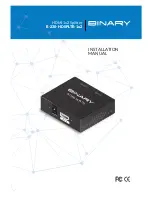 Предварительный просмотр 1 страницы Binary B-230-HDSPLTR-1x2 Installation Manual