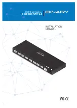 Preview for 1 page of Binary B-230-HDSPLTR-1x8 Installation Manual