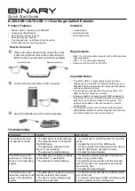 Preview for 1 page of Binary B-300-USB1-CATX Quick Start Manual