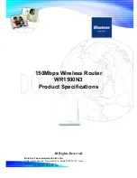 Binatone WR1500N3 Product Specifications предпросмотр