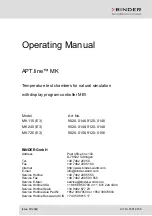 Preview for 1 page of Binder 9020-0146 Operating Manual