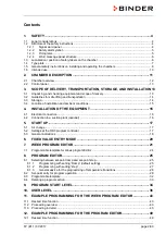 Предварительный просмотр 2 страницы Binder FP 115 Operating Manual