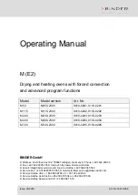 Binder M 115 Operating Manual preview