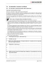 Preview for 110 page of Binder MKF 115 Operating Manual