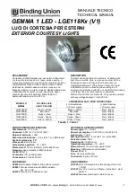 Binding Union LGE118K Series Technical Manual preview