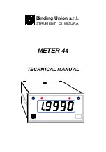 Binding Union METER 44 Technical Manual предпросмотр