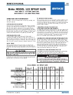 Binks Model 115 Service Manual preview