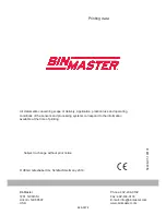 Предварительный просмотр 24 страницы BINMASTER NCR-21 Operating Instructions Manual