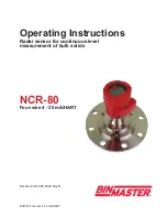 Предварительный просмотр 1 страницы BINMASTER NCR-80 Operating Instructions Manual