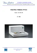 Bio-Optica Piastra Fredda PF100 User And Service Manual предпросмотр