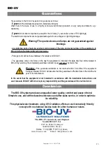 Предварительный просмотр 13 страницы BIO UV UV10 Installation And User Manual