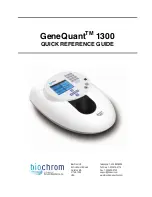 biochrom GeneQuant 1300 Quick Reference Manual preview