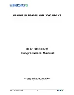 Preview for 1 page of Biocontrol HHR 3000 PRO Programmer'S Manual