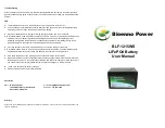 Предварительный просмотр 2 страницы Bioenno Power BLF-1215WS Instructions For Use