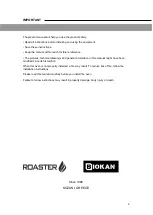 Предварительный просмотр 3 страницы Biokan ROASTER R54 Manual