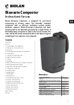 Preview for 3 page of BIOLAN BIOWASTE COMPOSTER Instructions For Use Manual