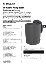 Preview for 23 page of BIOLAN BIOWASTE COMPOSTER Instructions For Use Manual