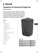 Preview for 13 page of BIOLAN COMPOSTER FOR SUMMER COTTAGE USE User Manual