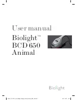 Biolight BCD 650 Animal User Manual предпросмотр