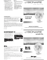 Preview for 1 page of Bionaire BDTF1609-IN Instruction Manual