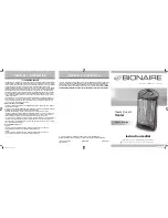 Bionaire BQH308CU Instruction Leaflet предпросмотр