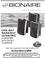 Preview for 1 page of Bionaire Cool Mist Instruction Leaflet