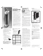 Bionaire PERMAtech BAP1552-CN Instruction Leaflet предпросмотр