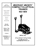 Bionic Body NS-1009 Assembly & Owners Manual preview
