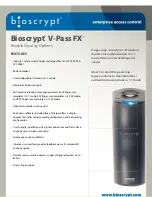 bioscrypt BIOSCRYPT V-PASS FX Datasheet предпросмотр