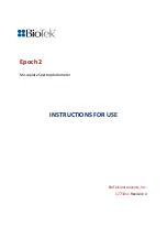 Предварительный просмотр 1 страницы Biotek Epoch 2 Instructions For Use Manual