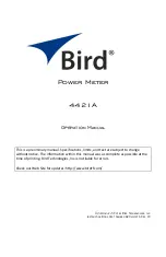 Preview for 1 page of BIRD 4421A Operation Manual