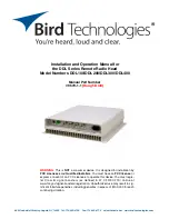 Preview for 1 page of BIRD DDL100 Installation And Operation Manual