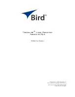 Preview for 1 page of BIRD Termaline 8792 Series Operation Manual