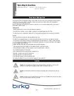 Предварительный просмотр 2 страницы Birko 1005100 Operating Instructions Manual