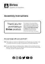 Preview for 1 page of Birlea Arlo 1 Drawer Bedside Assembly Instructions Manual