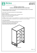 Birlea CONRAD 4 DRAWER NARROW CHEST SILVER OAK Assembly Instructions Manual preview