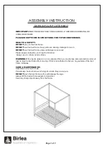 Preview for 2 page of Birlea DARWIN FOUR POSTER BED Assembly Instructions Manual