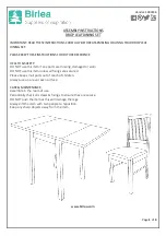 Birlea Drop Leaf Dining Set Assembly Instructions предпросмотр