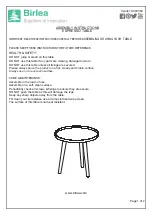 Предварительный просмотр 1 страницы Birlea ESPRESSO TABLE Assembly Instructions