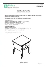 Предварительный просмотр 2 страницы Birlea PARIS 1 DRAWER BEDSIDE Assembly Instructions Manual