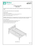 Birlea PORTO 4 BED Assembly Instructions предпросмотр