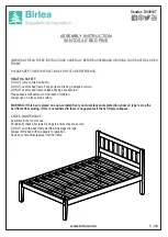 Предварительный просмотр 1 страницы Birlea SANTOS 4.0' BED PINE Assembly Instruction Manual