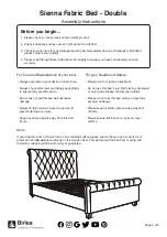 Preview for 2 page of Birlea Sienna Fabric Bed Double Assembly Instructions Manual