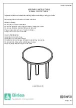 Предварительный просмотр 2 страницы Birlea SIRKKA COFFEE TABLE Assembly Instructions