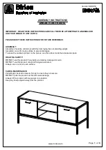 Birlea URBAN TV UNIT RUSTIC Assembly Instructions Manual предпросмотр