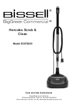 Bissell BigGreen Commercial Hercules Scrub & Clean BGFS650 Care And Use Instructions Manual preview