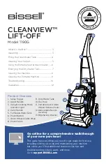 Bissell CLEANVIEW LIFT-OFF 1190G Manual предпросмотр