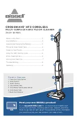 Bissell CROSSWAVE HF3 3649 Series Manual предпросмотр