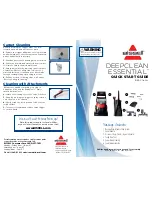 Bissell DEEPCLEAN ESSENTIAL 8852 Series Quick Start Manual preview